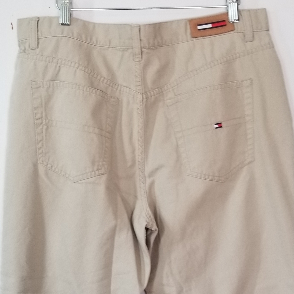 Y2K Tommy Hilfiger Cropped Khaki Pants, all cotton, women 14 - Picture 7 of 8